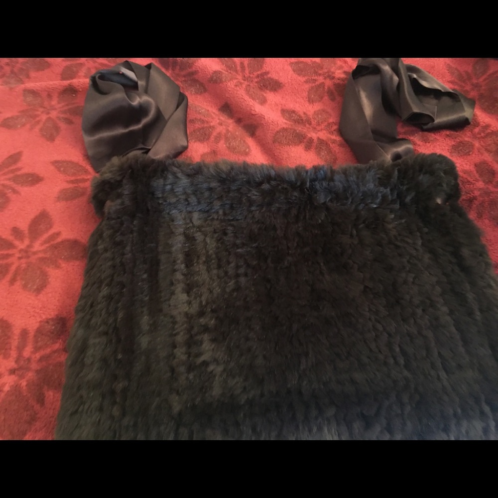 Rabbit Fur Unstructured Handbag